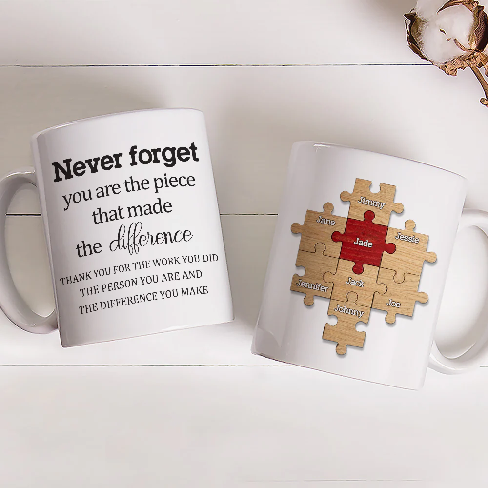 The Piece That Made The Difference - Personalized Custom Coffee Mug - Image 3