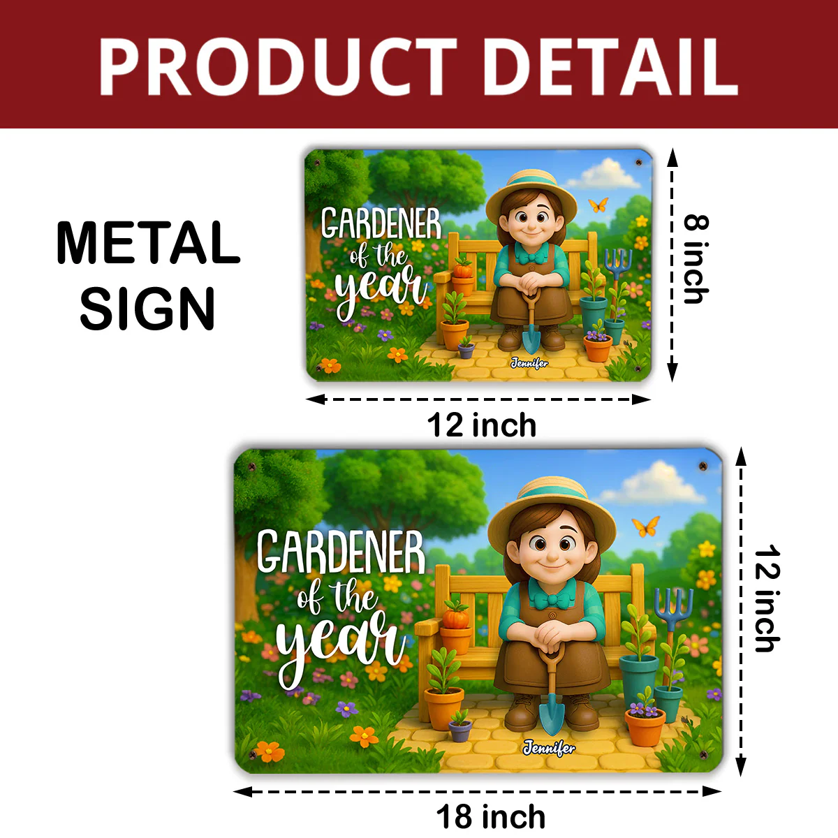 The Plant Whisperer - Personalized Custom Metal Sign - Image 6