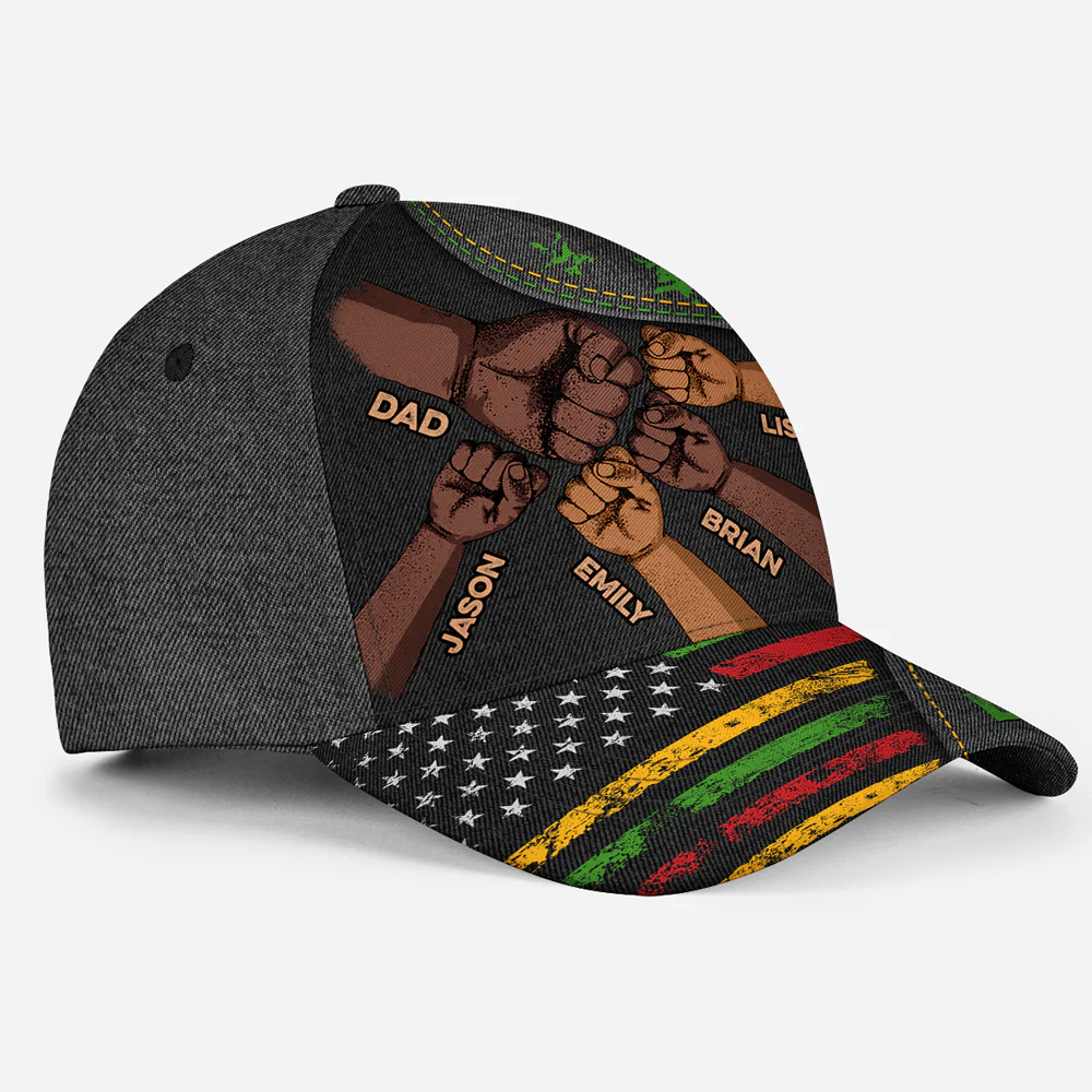 The Power Of Black Dad - Personalized Custom Classic Cap - Image 4