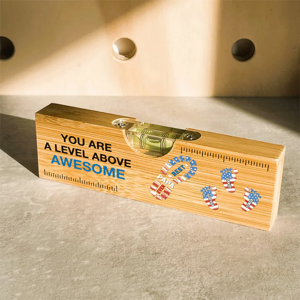 The Power Of Dad Comes From Love - Personalized Custom Wooden Spirit Level Bottle Opener - Image 5