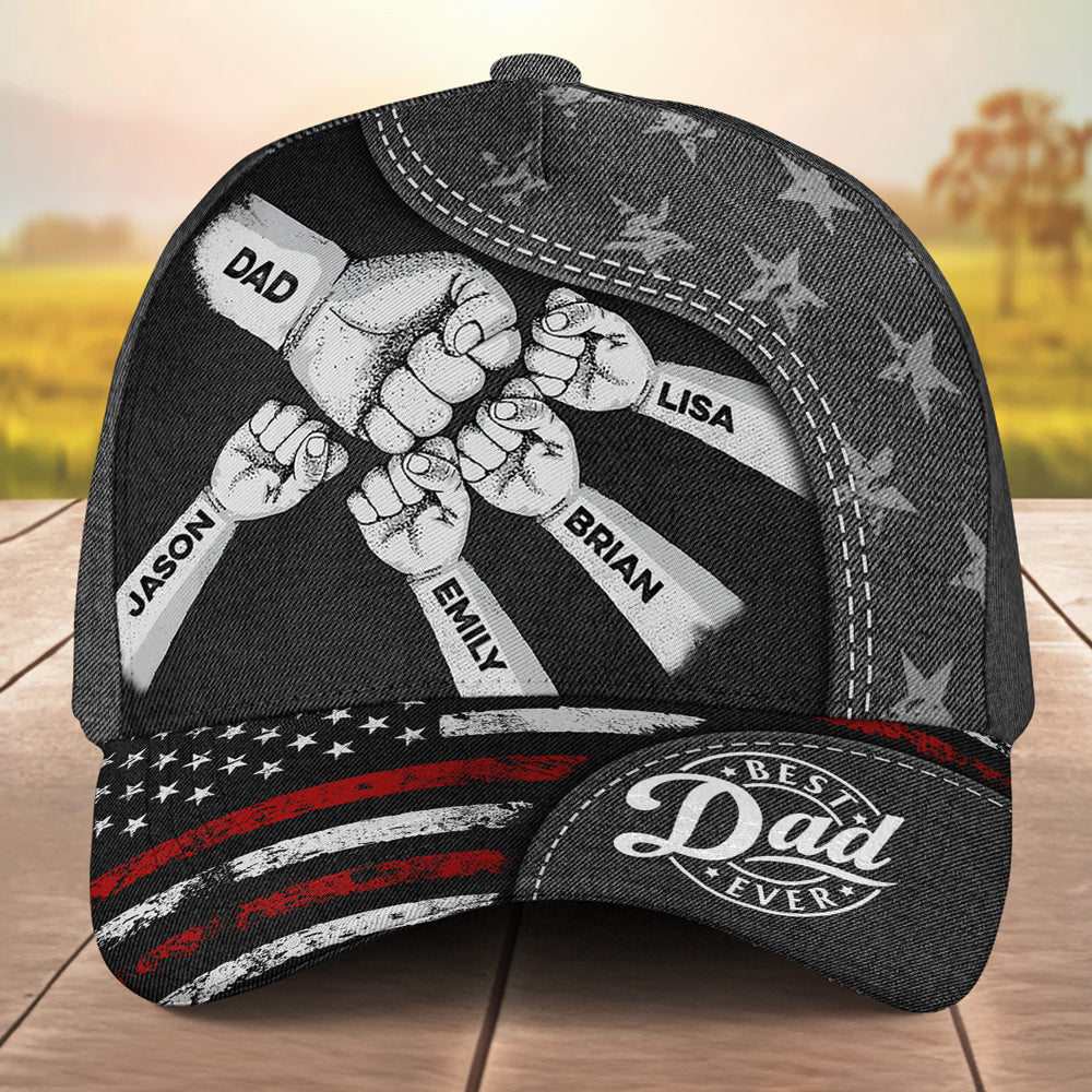 The Power Of Grandpa Comes From Love - Personalized Custom Classic Cap - Image 3