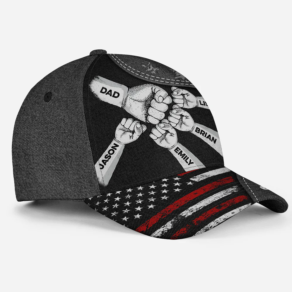 The Power Of Grandpa Comes From Love - Personalized Custom Classic Cap - Image 5