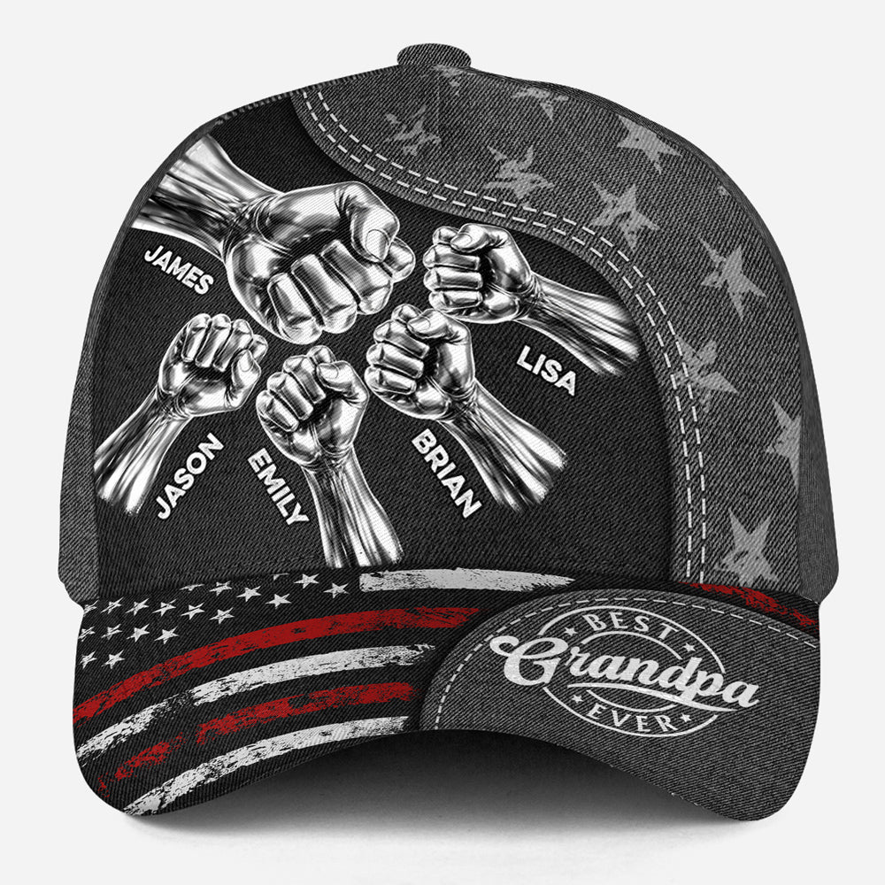 The Power Of Grandpa Dad Comes From Love - Personalized Custom Classic Cap