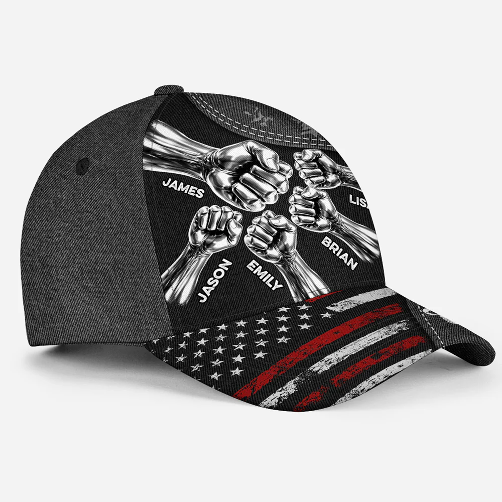 The Power Of Grandpa Dad Comes From Love - Personalized Custom Classic Cap - Image 5