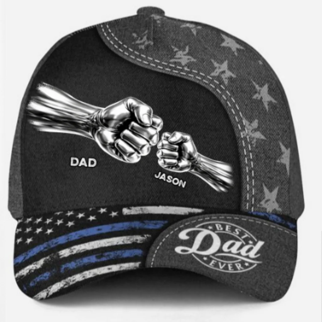 The Power Of Grandpa Dad Comes From Love - Personalized Custom Classic Cap - Image 8