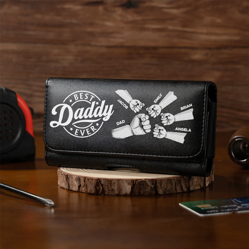 The Power Of Love - Personalized Custom Leather Phone And Card Holster - Image 2