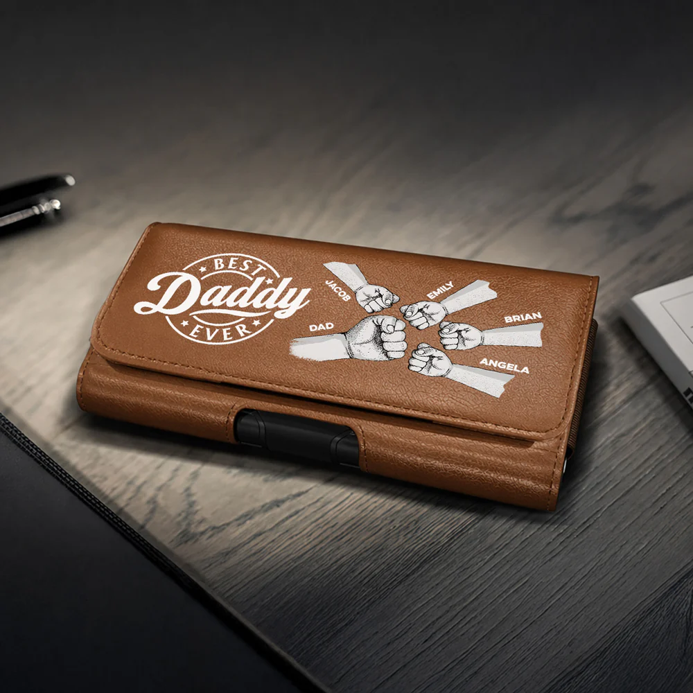 The Power Of Love - Personalized Custom Leather Phone And Card Holster - Image 3