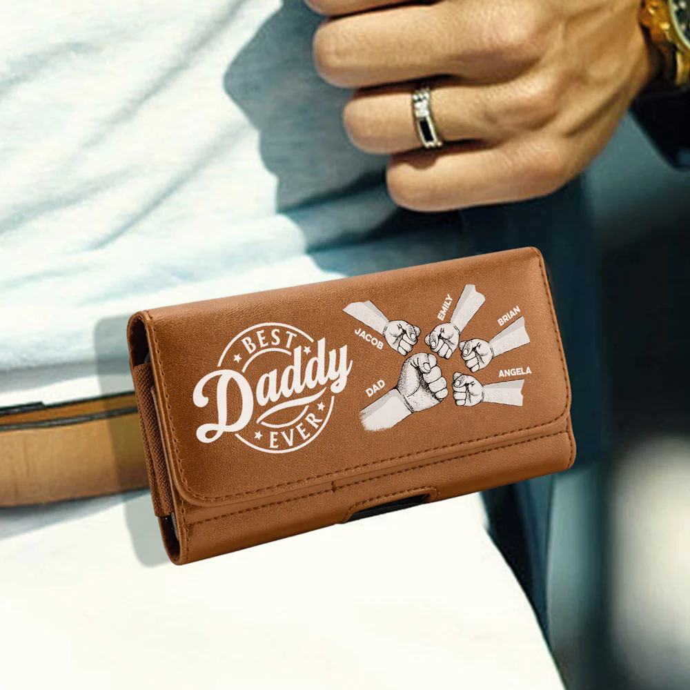 The Power Of Love - Personalized Custom Leather Phone And Card Holster - Image 4