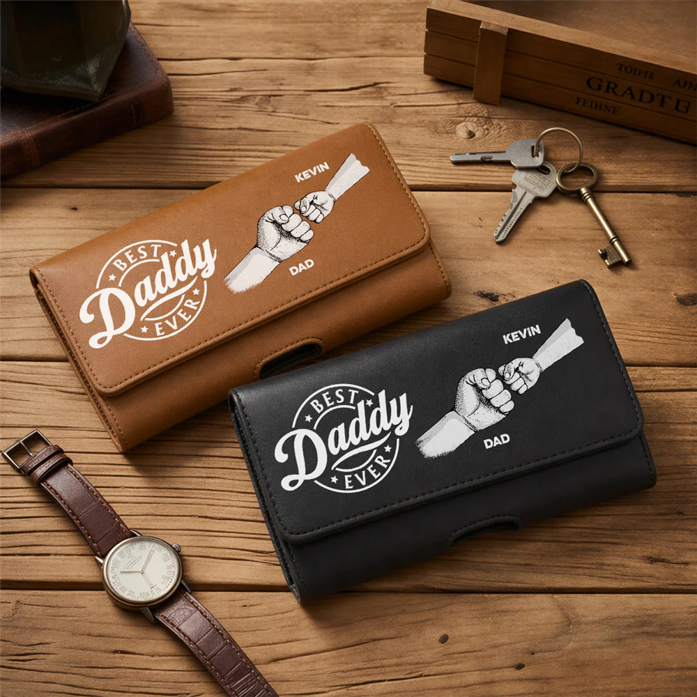 The Power Of Love - Personalized Custom Leather Phone And Card Holster - Image 5