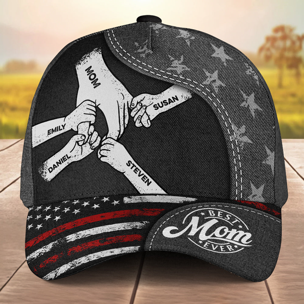 The Power Of Mom Comes From Love - Personalized Custom Classic Cap - Image 2