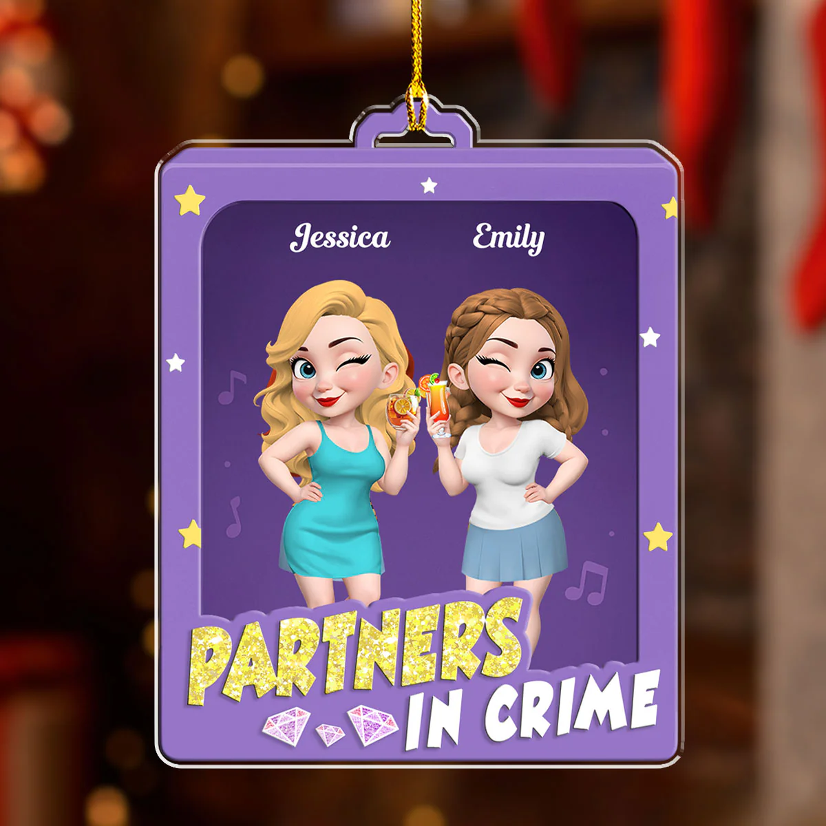 The Real Drama Queens - Personalized Custom Acrylic Ornament - Image 4