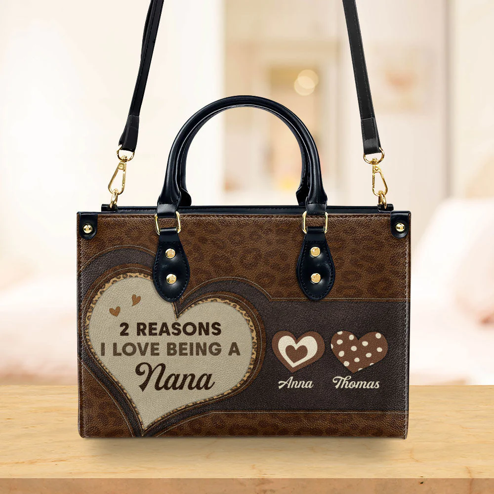 The Reason I Smile Every Day - Personalized Custom Leather Bag - Image 2