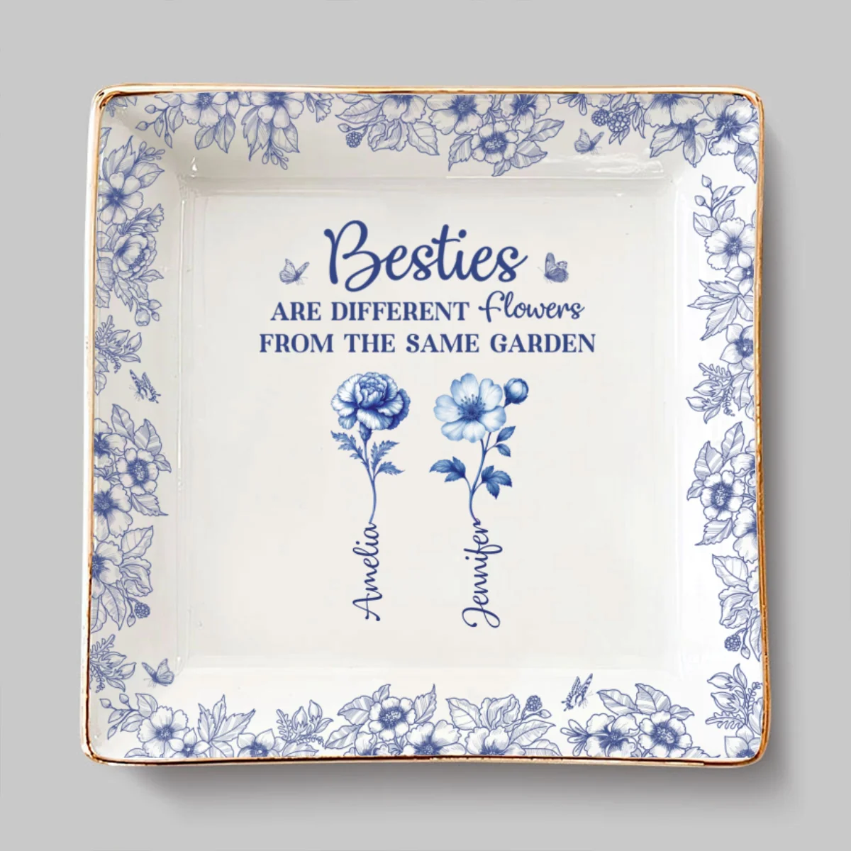 The Same Garden More Flowers Version - Personalized Custom Jewelry Dish - Image 7
