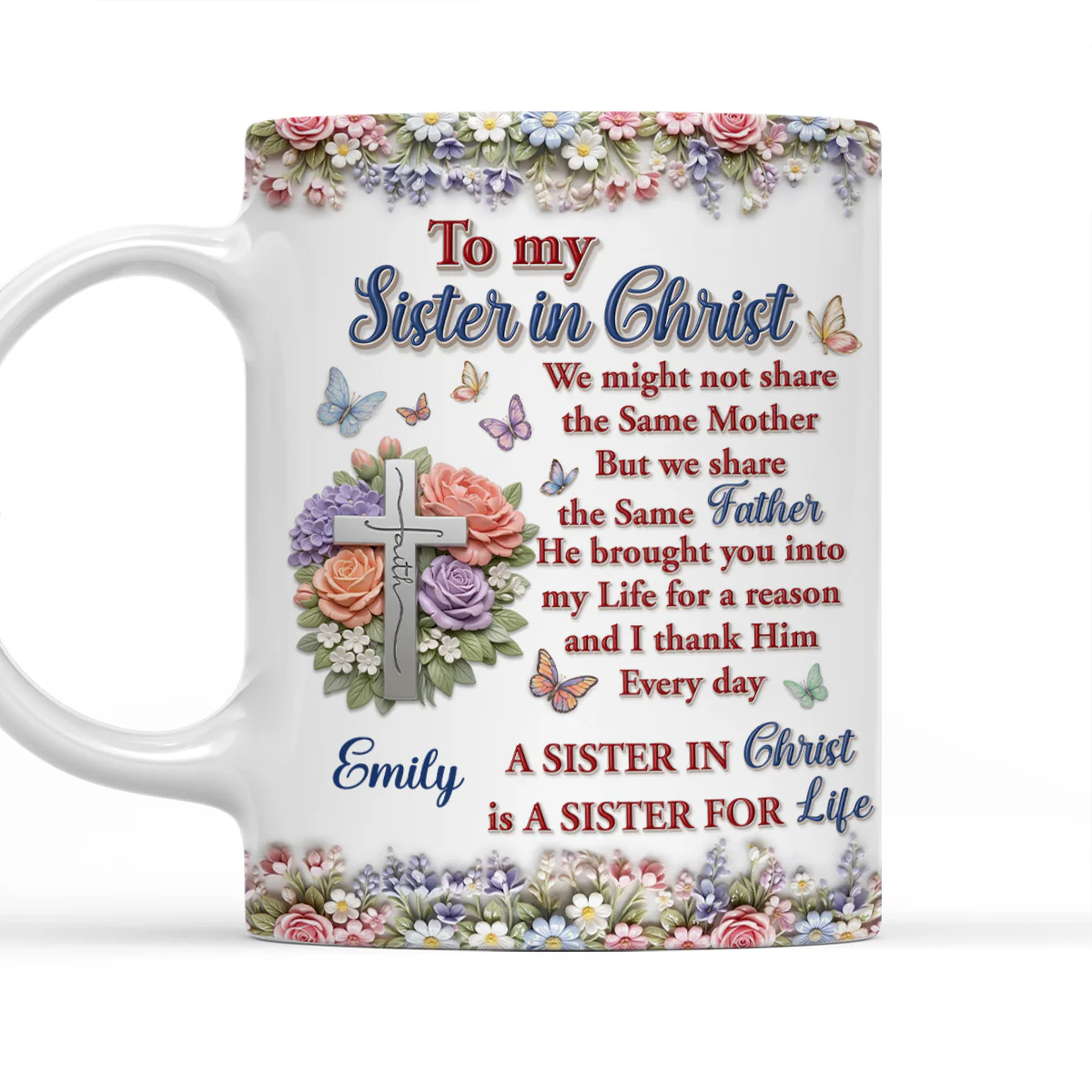 The Sister For Life - Personalized 3D Effect Custom Mug