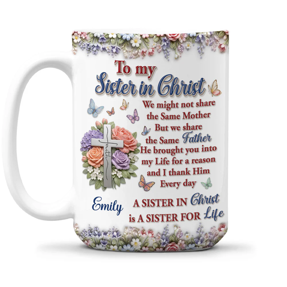 The Sister For Life - Personalized 3D Effect Custom Mug - Image 5