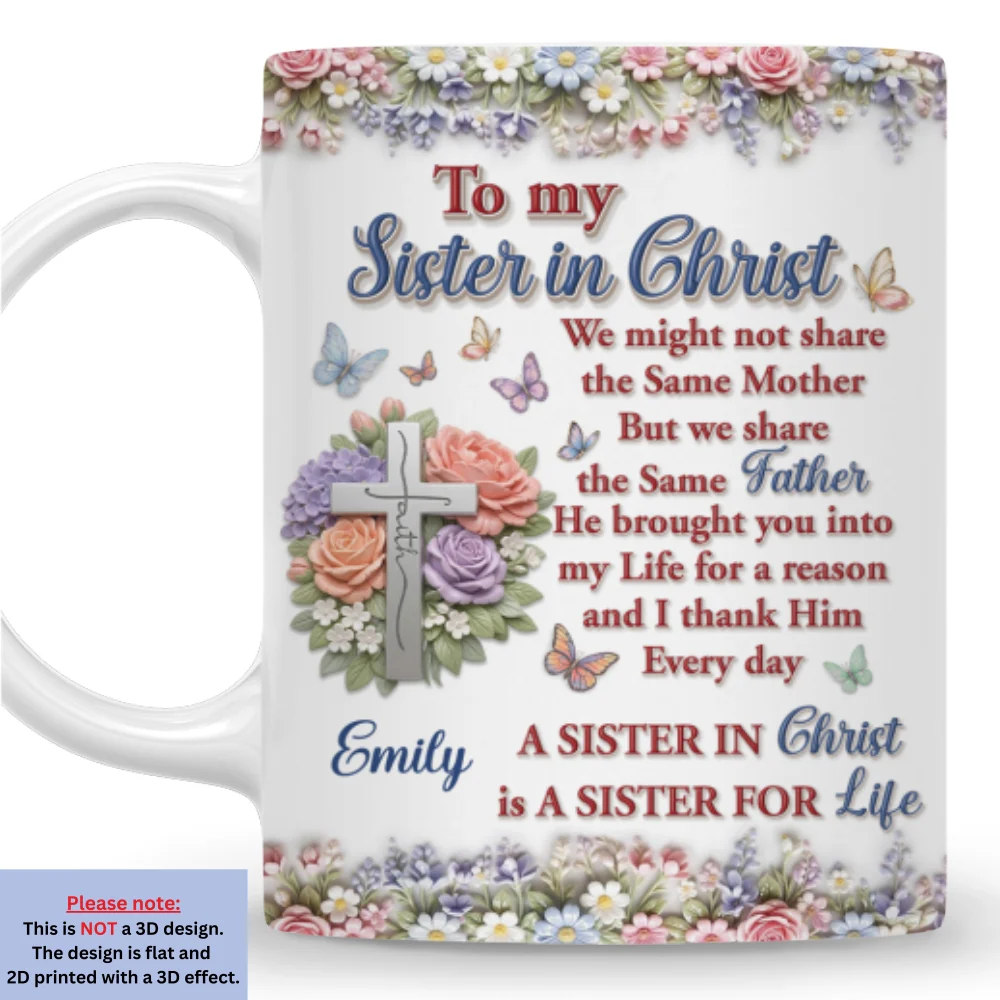 The Sister For Life - Personalized 3D Effect Custom Mug - Image 8