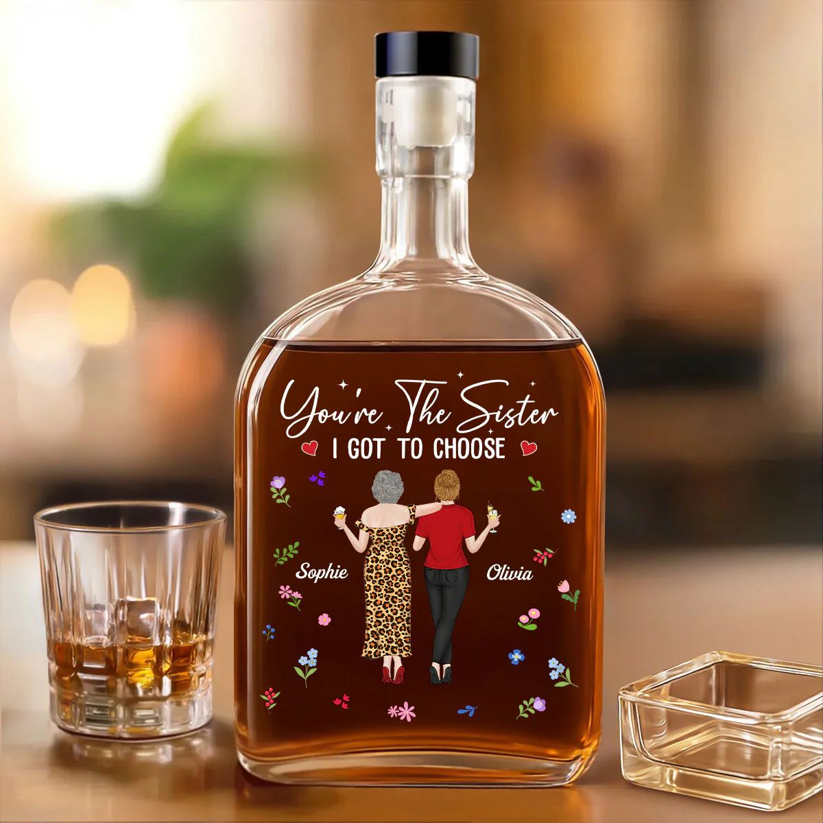 The Sister I Got To Choose - Personalized Custom Spirits Decanter