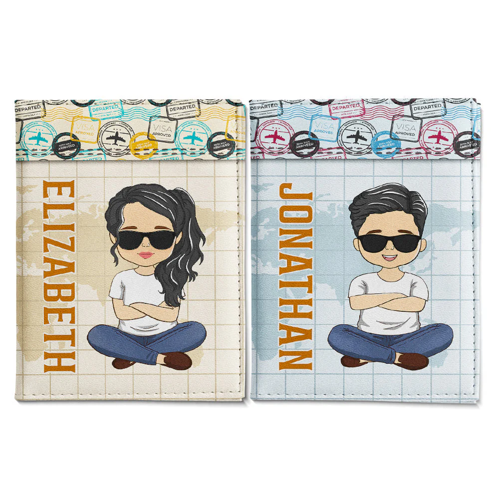 The Sky Is Calling - Personalized Custom Couple Passport Cover