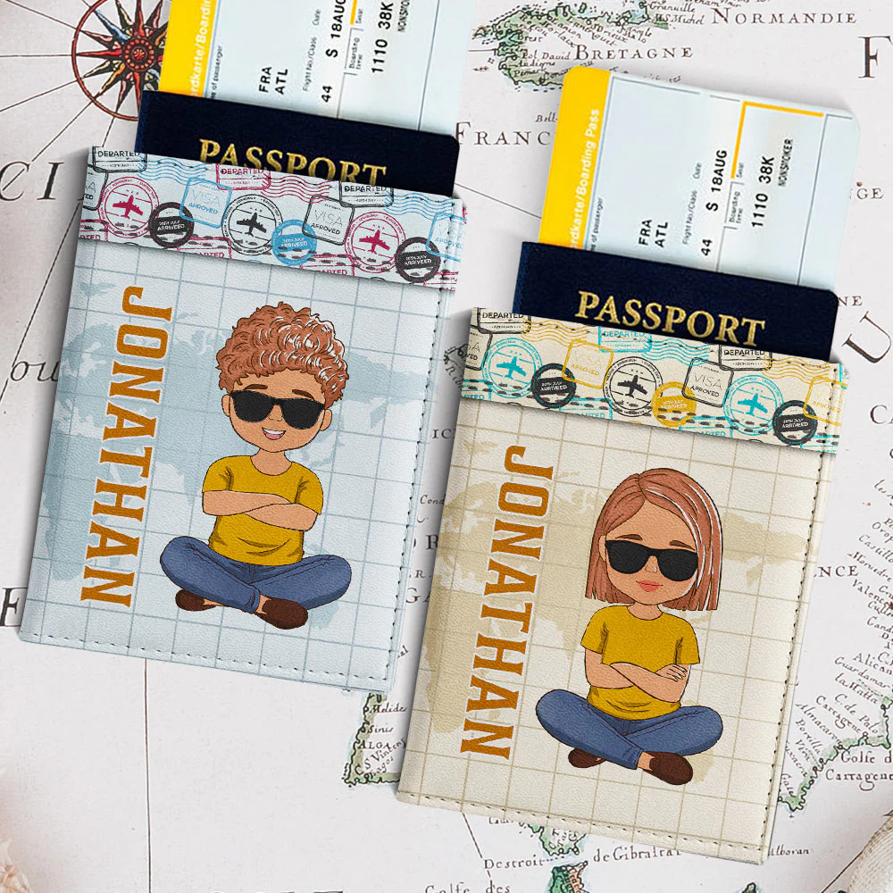 The Sky Is Calling - Personalized Custom Couple Passport Cover - Image 4