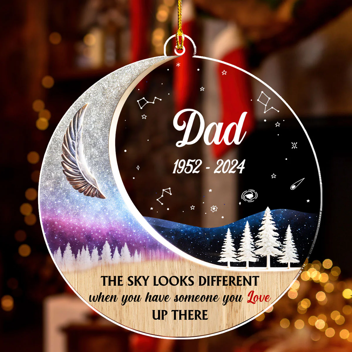 The Sky Looks Different - Personalized Custom Acrylic Ornament - Image 2