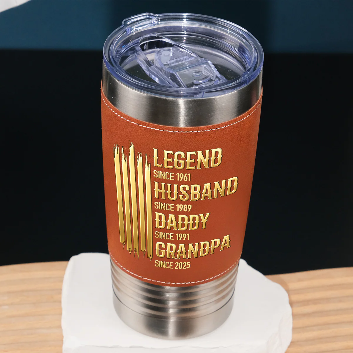 The Ultimate Legend - Personalized Custom Leather Tumbler - Image 3