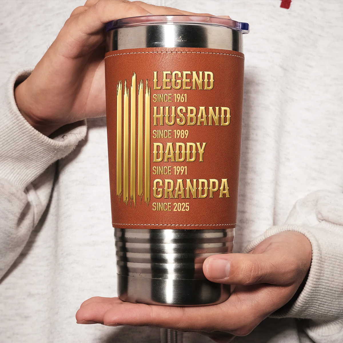 The Ultimate Legend - Personalized Custom Leather Tumbler - Image 5