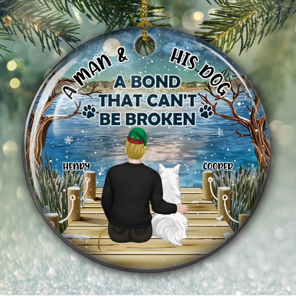 The Unbreakable Bond Between A Girl And Her Dog - Personalized Custom Ceramic Ornament - Image 6