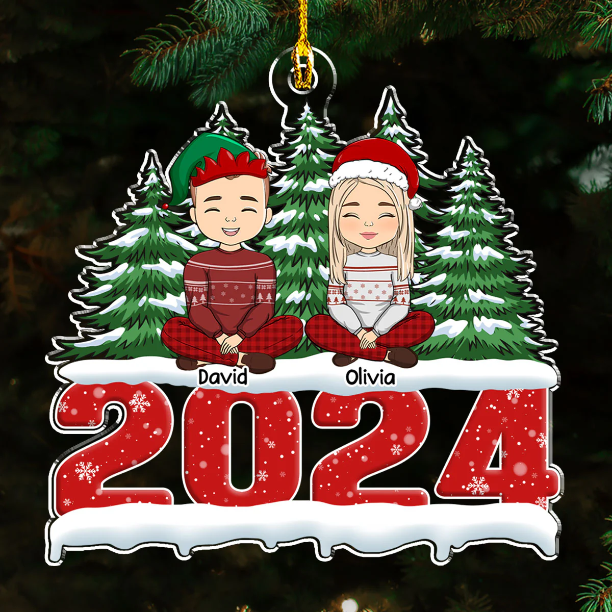 The Warmth Of A Family Love - Personalized Custom Acrylic Ornament - Image 3