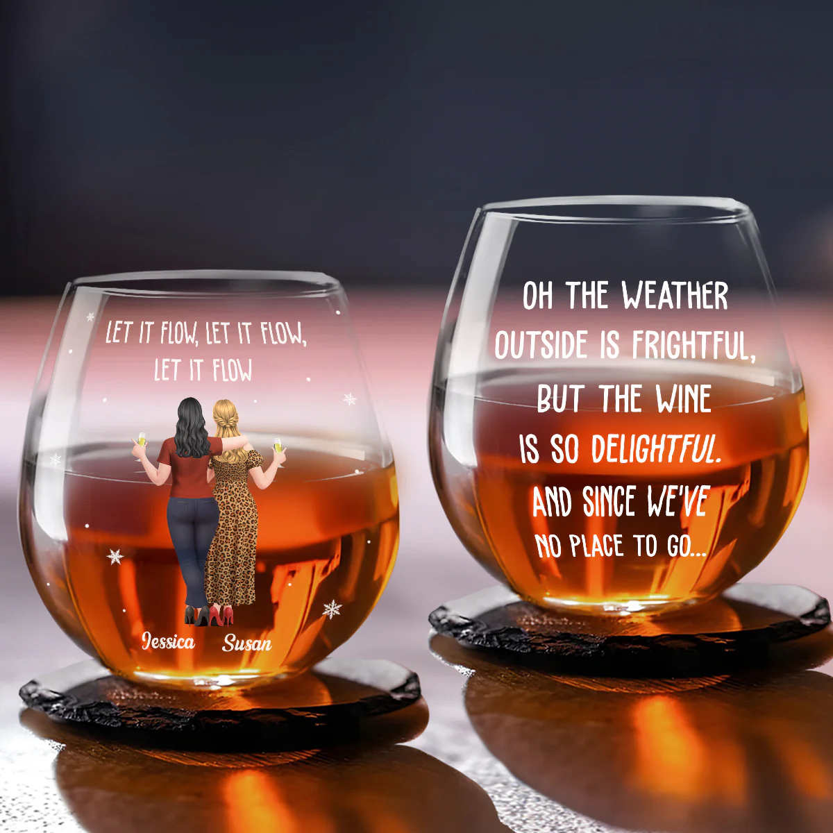 The Wine Is So Delightful - Personalized Custom Wine Glass