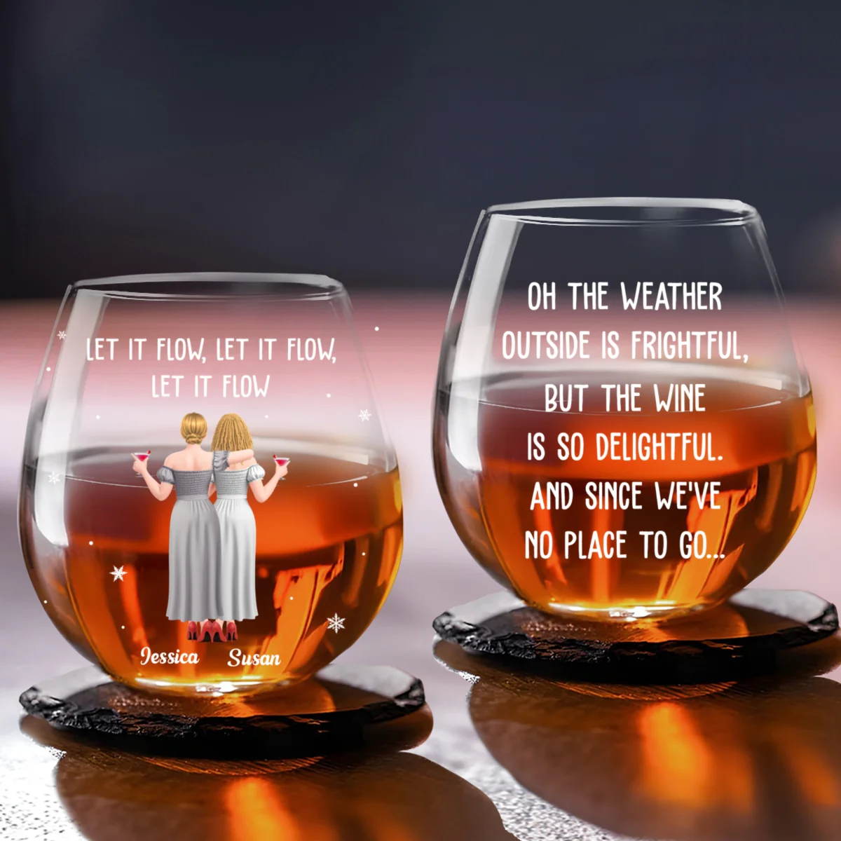 The Wine Is So Delightful - Personalized Custom Wine Glass - Image 5