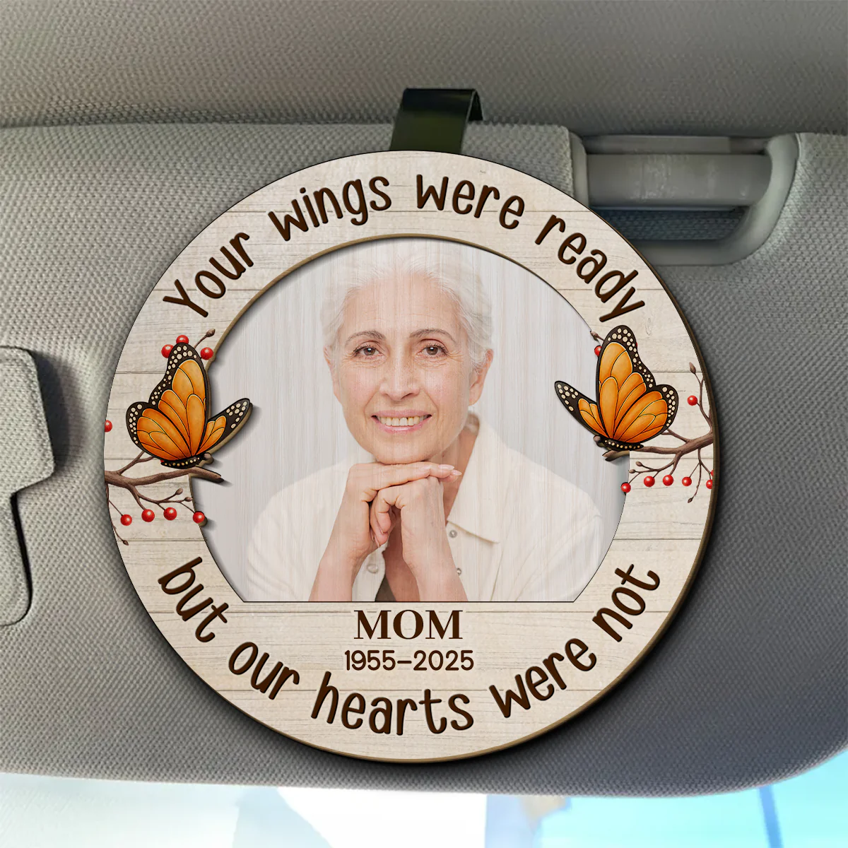 The Wings From Heaven Were Ready - Personalized Custom Car Visor Clip - Image 4