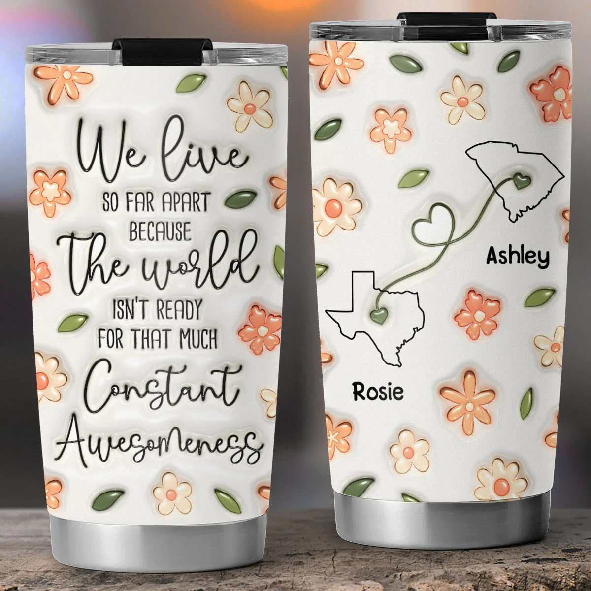 The World Cannot Handle Us Together - Personalized Custom 3D Inflated Effect Tumbler - Image 2