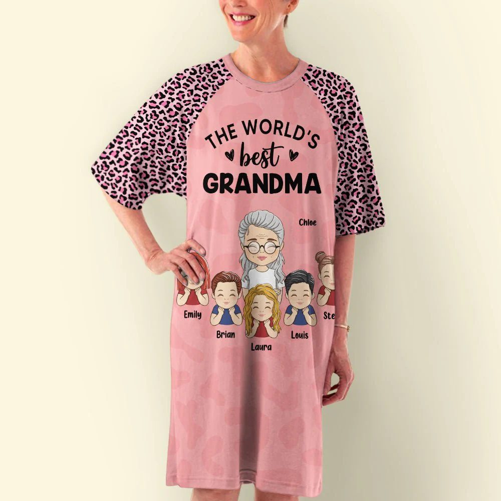 The World's Best Grandma - Personalized Custom 3/4 Sleeve Dress - Image 5