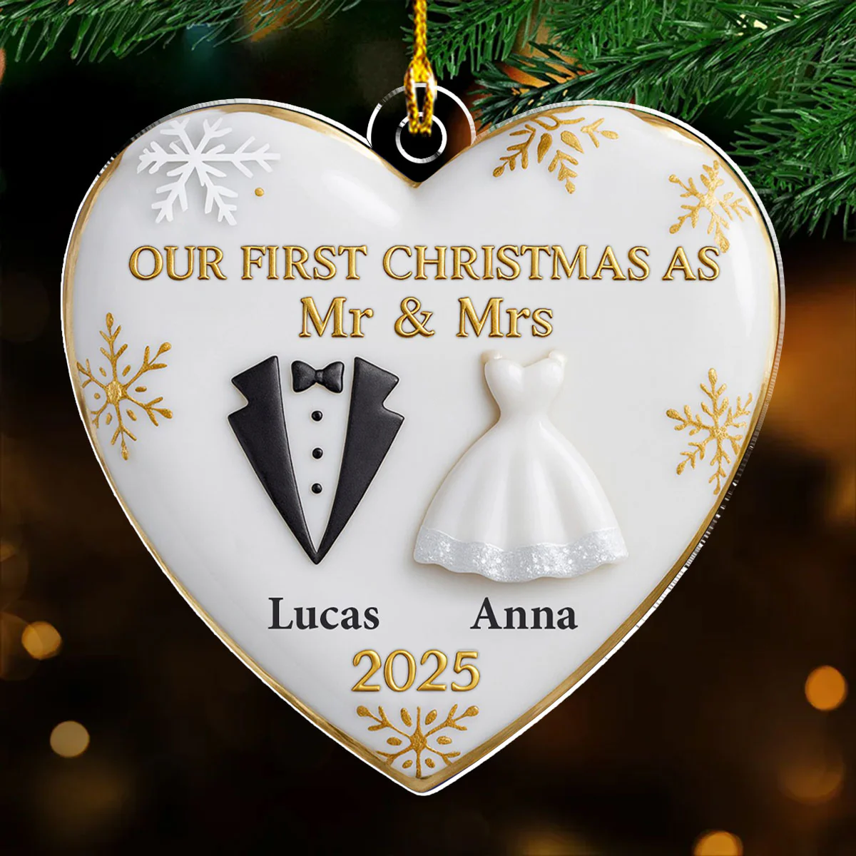 The Year I Belong To You - Personalized Custom 3D Effect Acrylic Ornament - Image 2
