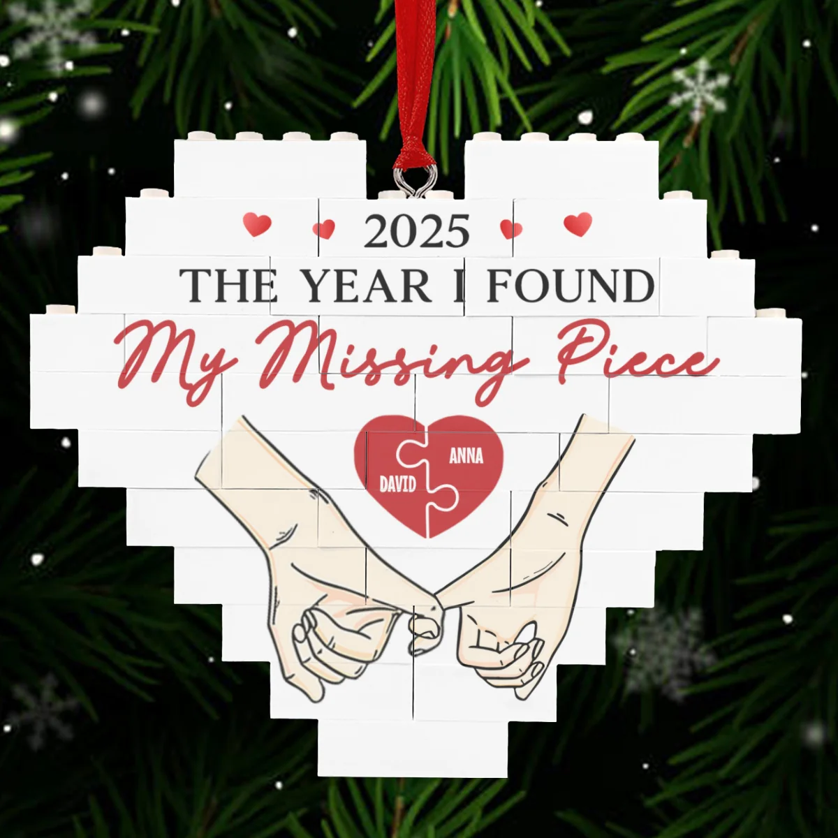 The Year I Found My Missing Piece - Personalized Custom Heart Puzzle Ornament - Image 5