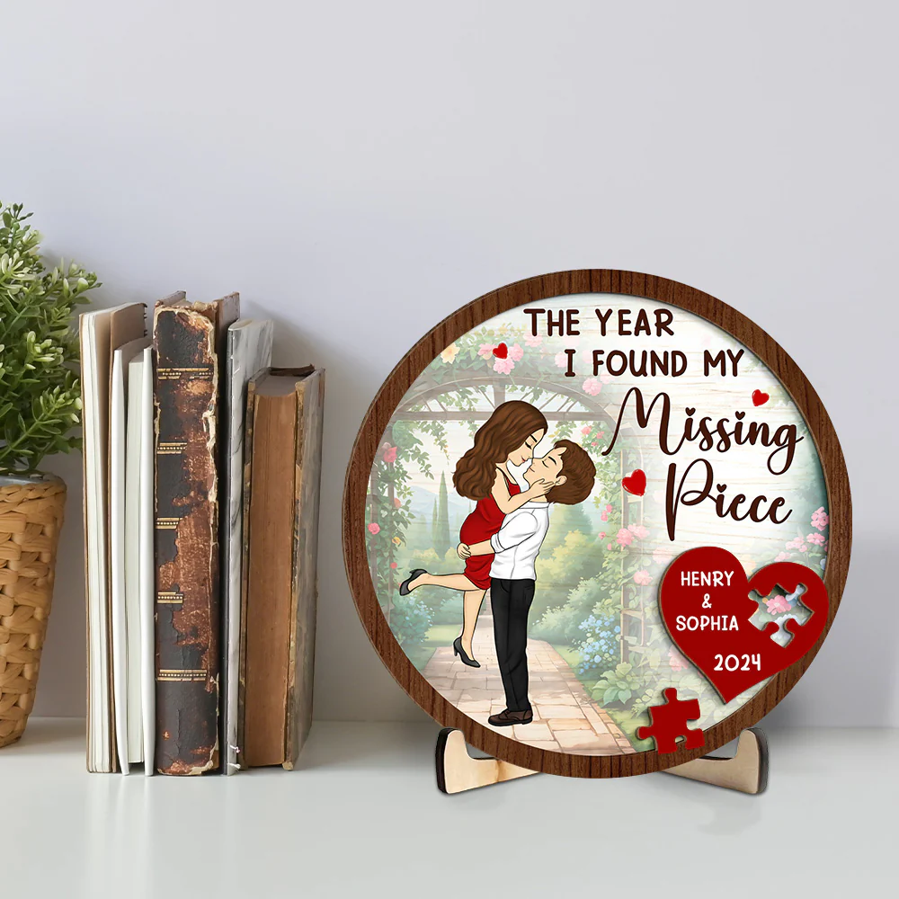 The Year I Found My Missing Piece - Personalized Custom Wooden Plaque - Image 4