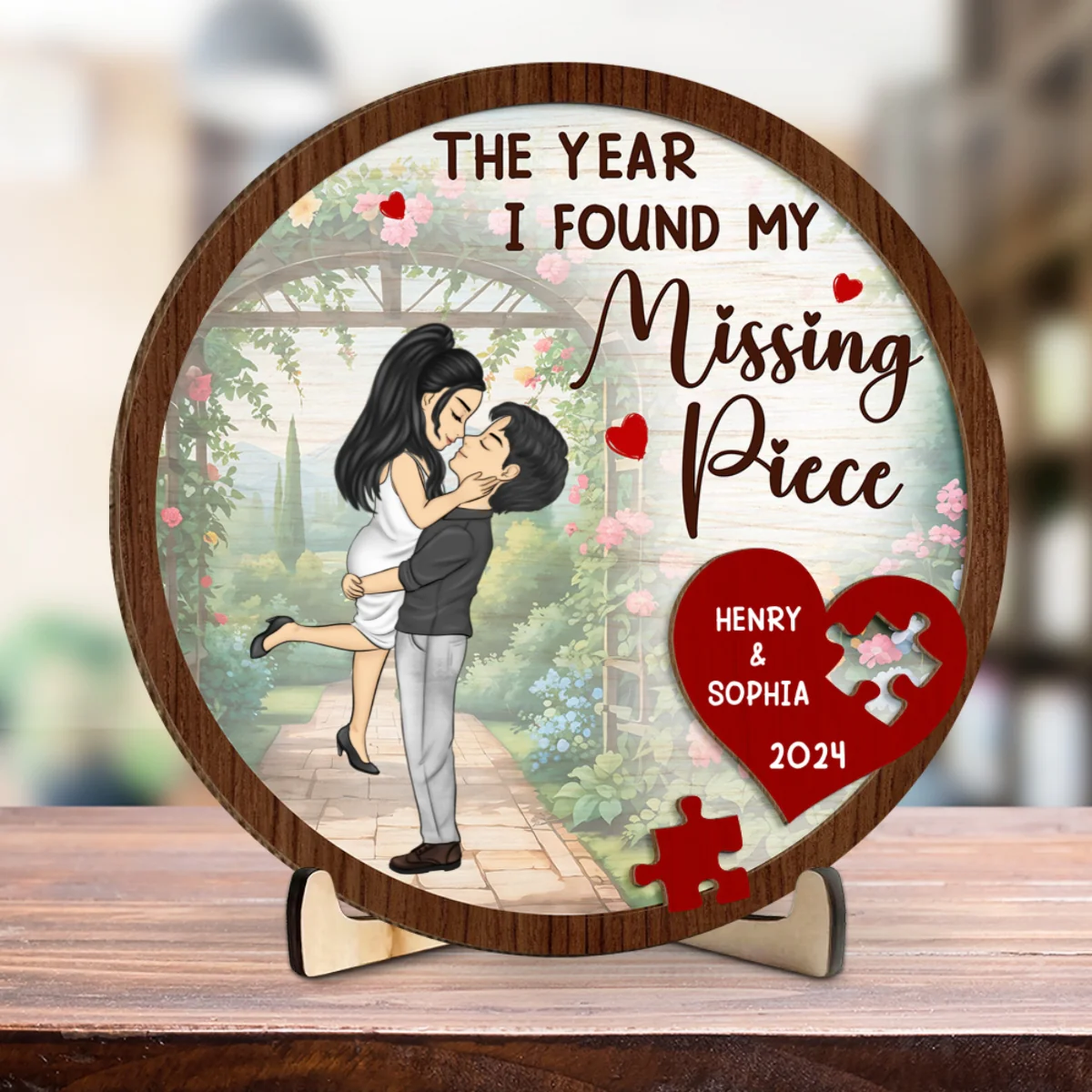 The Year I Found My Missing Piece - Personalized Custom Wooden Plaque - Image 7