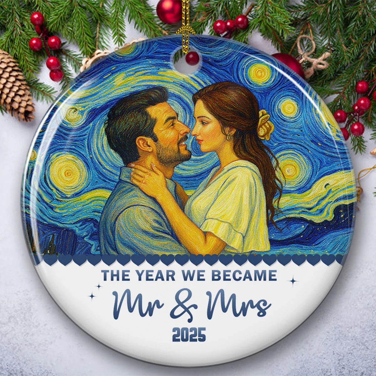 The Year Our Journey Began - Personalized Custom Ceramic Ornament - Image 3