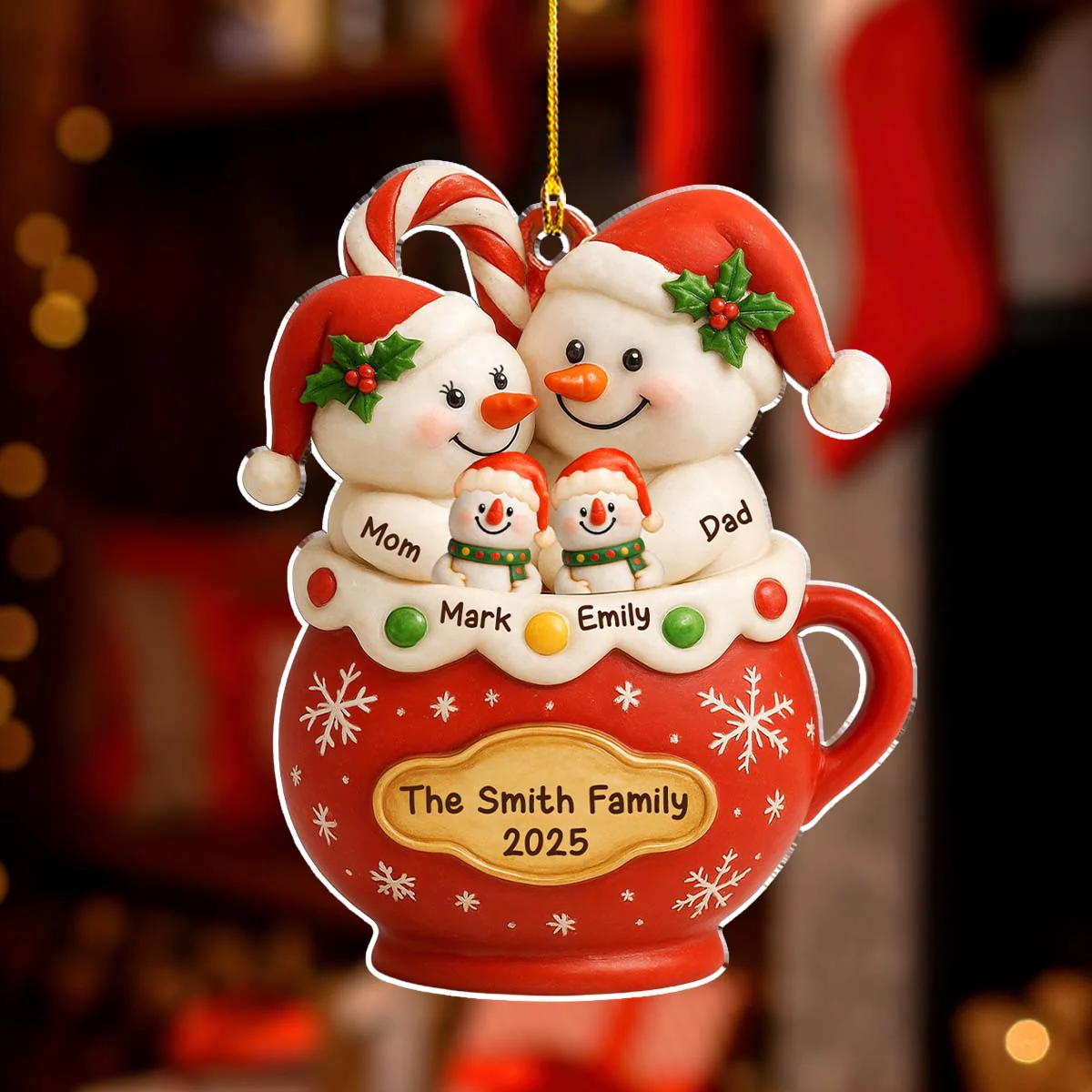 The Year We Became Happy Family - Personalized Custom Acrylic Ornament - Image 5