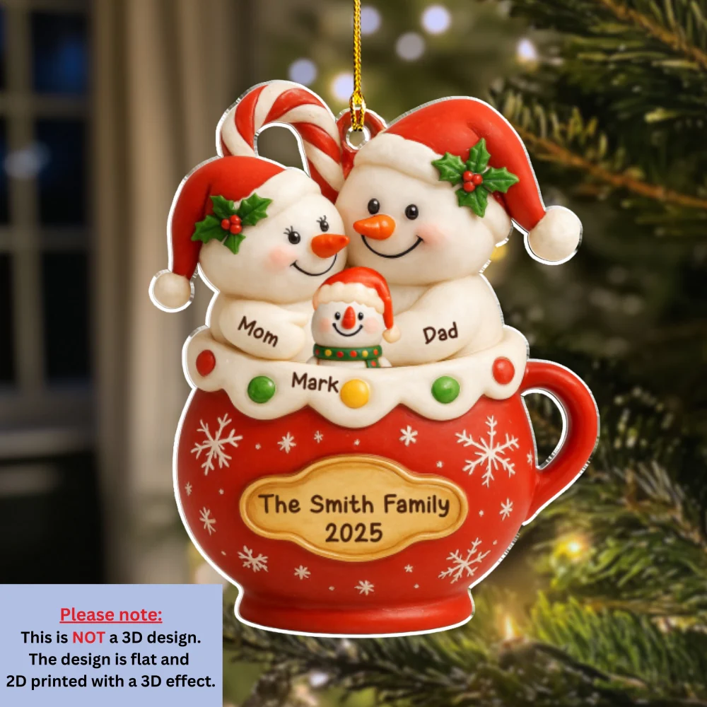 The Year We Became Happy Family - Personalized Custom Acrylic Ornament - Image 7