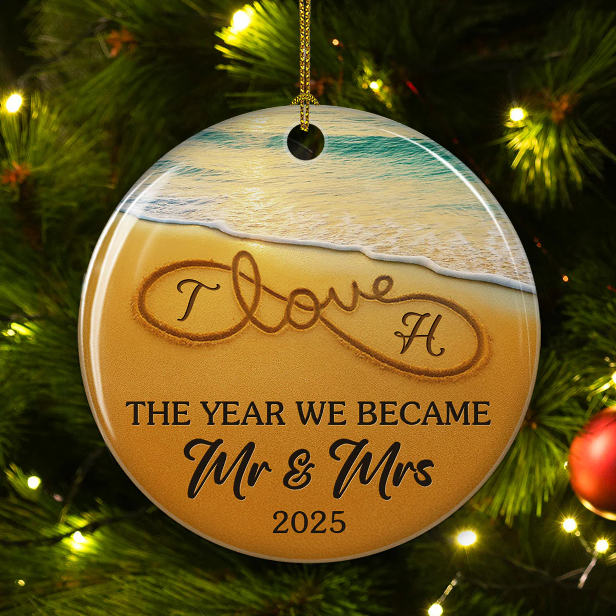 The Year We Became - Personalized Custom Ceramic Ornament - Image 2