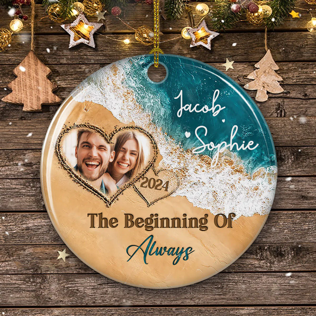 The Year We Became - Personalized Custom Ceramic Ornament - Image 4