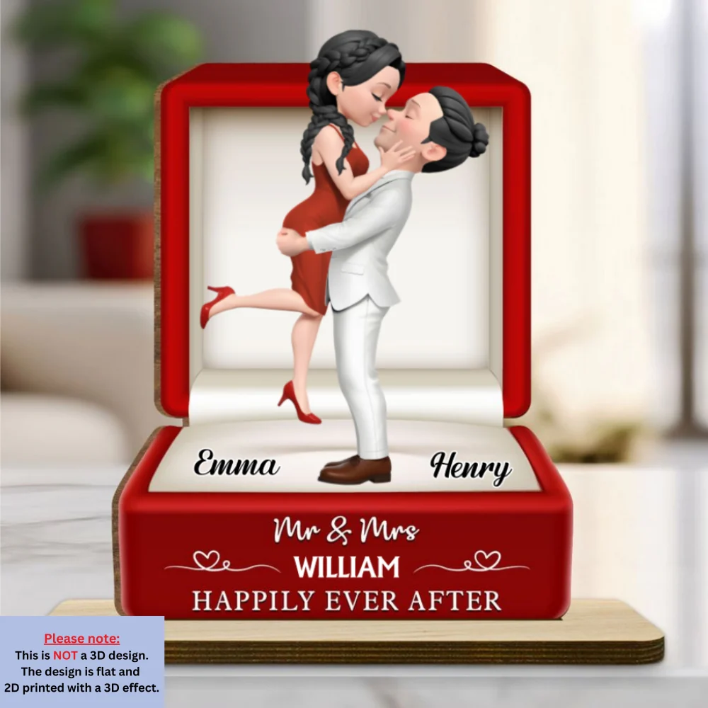 The Year We Married - Personalized Custom 2-Layer Wood Plaque With Flat Base - Image 6