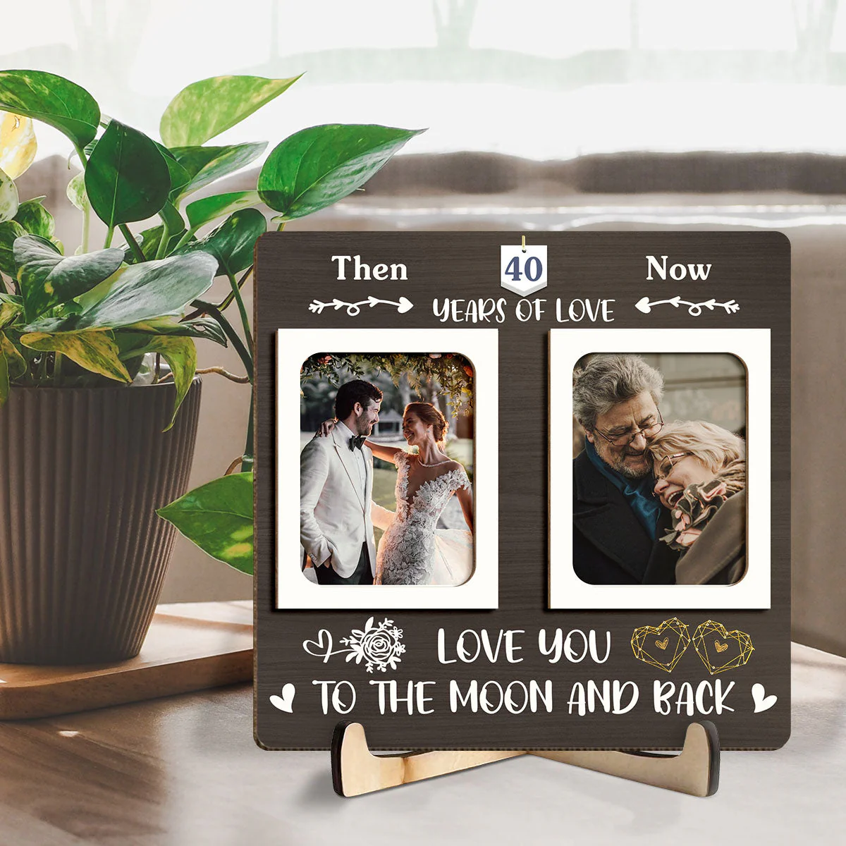 Then And Now - Personalized Custom Wooden Plaque - Image 3