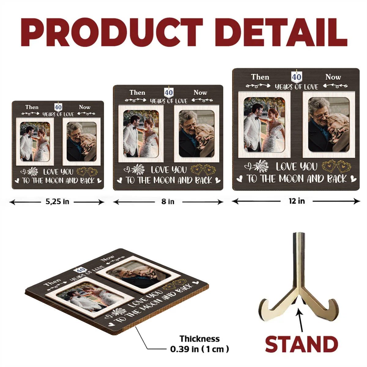 Then And Now - Personalized Custom Wooden Plaque - Image 4