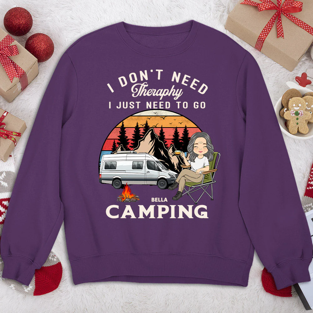 Therapy Camping 2 - Personalized Custom Sweatshirt - Image 3
