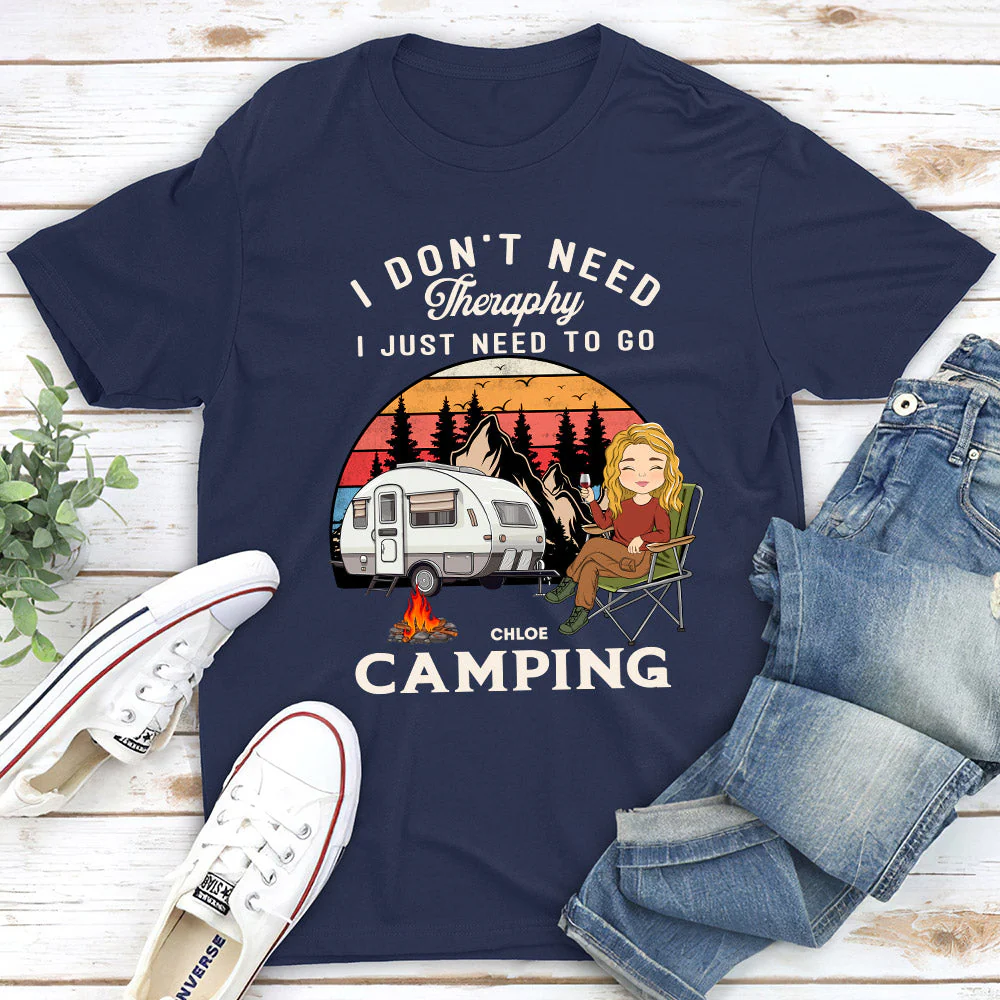 Therapy Camping 2 - Personalized Custom Unisex T-shirt - Image 2