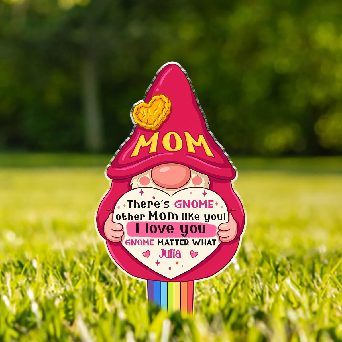 There Gnome Other Mom Like You - Personalized Custom Acrylic Garden Stake - Image 2