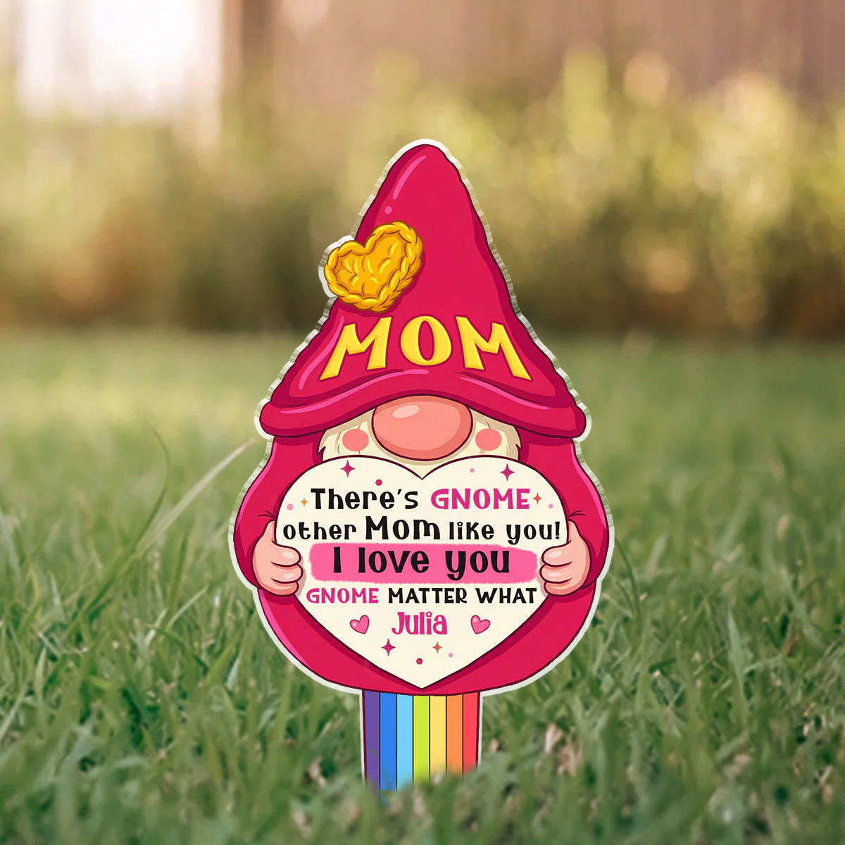 There Gnome Other Mom Like You - Personalized Custom Acrylic Garden Stake - Image 4
