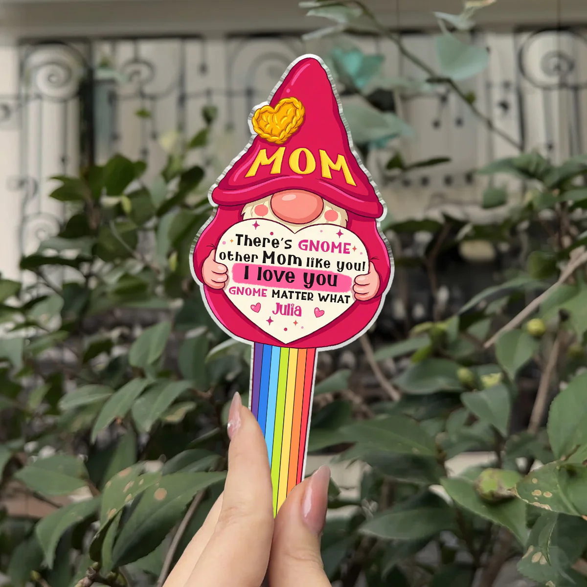 There Gnome Other Mom Like You - Personalized Custom Acrylic Garden Stake - Image 5